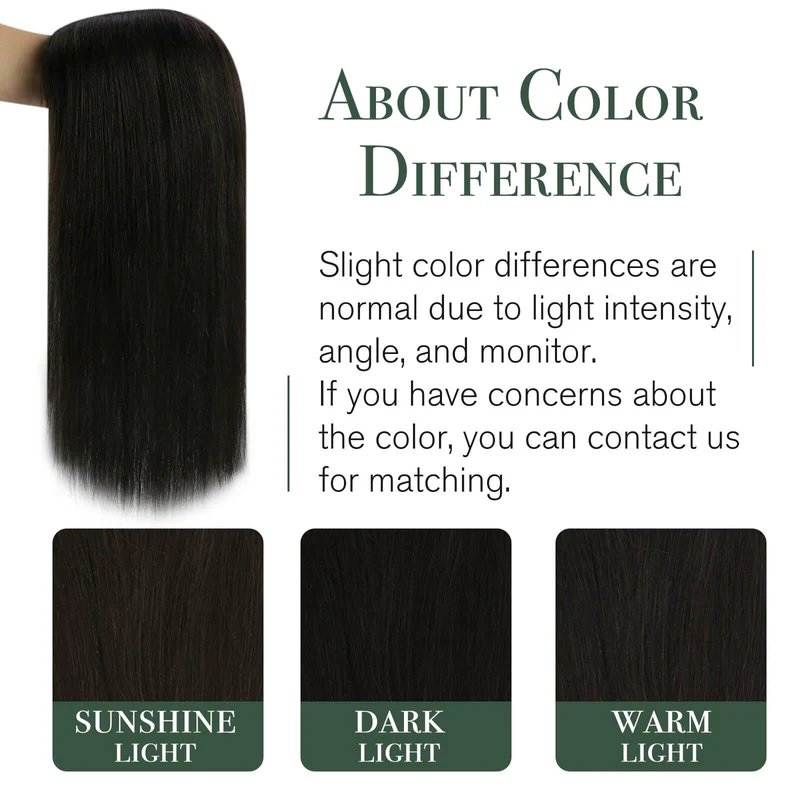 Human Hair Toppers Invisible Wiglet Hair pieces Without Bangs Off Black #1B[Density Upgrade 150%]