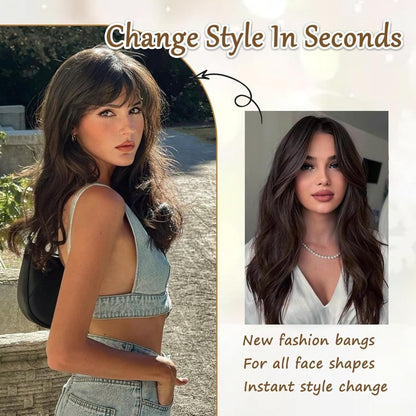 Hair Toppers for Women Real Human Hair Bangs Hair Clip French Fake Clip in Bangs Hair Pieces