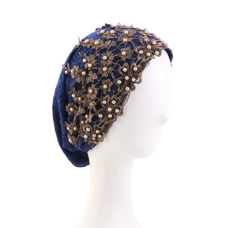 Cross-Border Sequined Beaded Hui Ethnic Hat Turban Hat Hair Care Headscarf Hat Jdt-501A