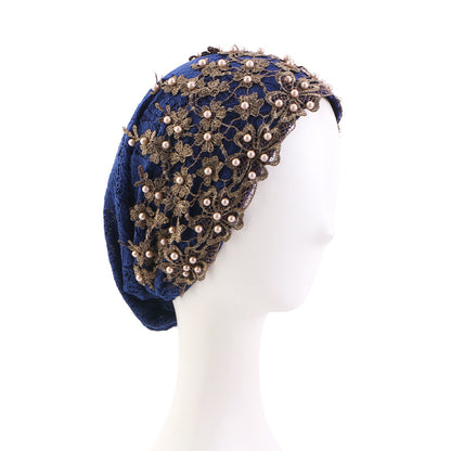 Cross-Border Sequined Beaded Hui Ethnic Hat Turban Hat Hair Care Headscarf Hat Jdt-501A