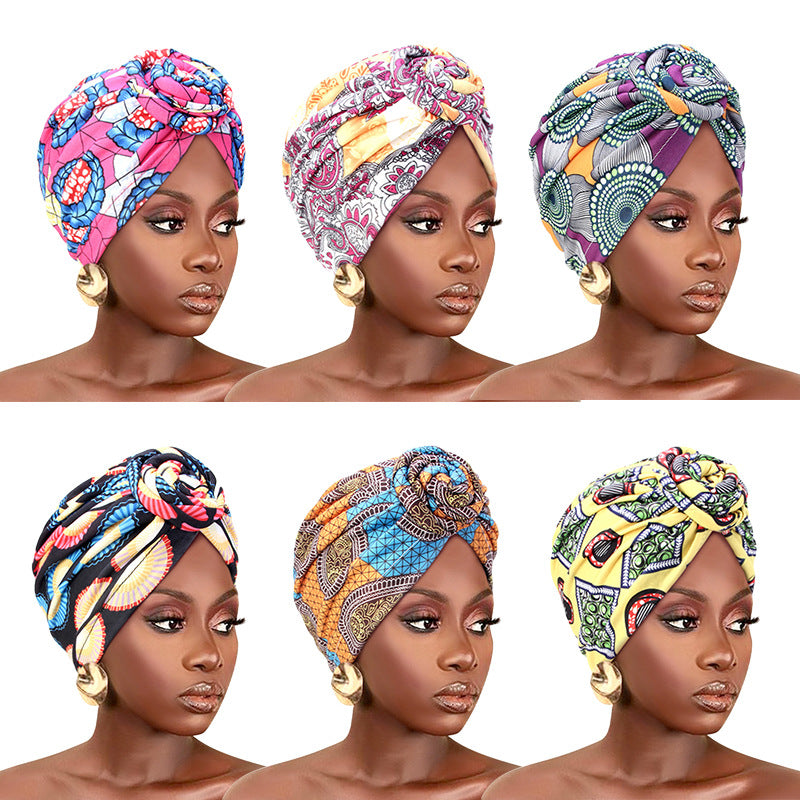 Bohemian style donut turban hat knotted pullover cap ethnic hat TJM-342