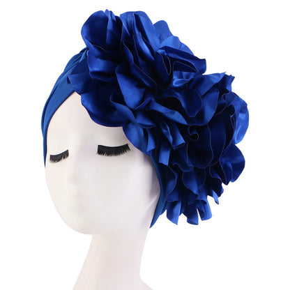 Ethnic style oversized flower headscarf hat African style toe cap wedding party hat JDT-12D