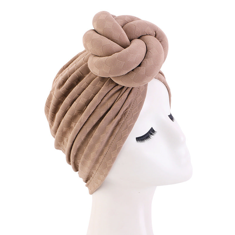 Amazon New Solid Color Ethnic Bag Head Cap Stereo Twist Ball Head Cap Indian Cap JDT-41A