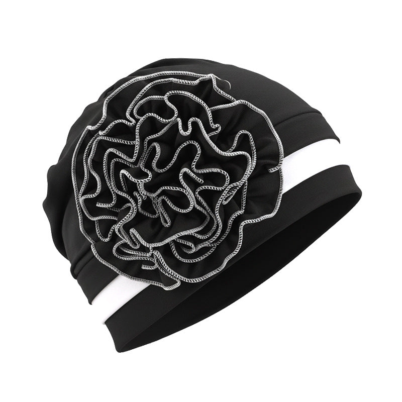 New Two-Tone Floral Pattern Headscarf Hat, Pullover Hat, Postpartum Hat, Chemotherapy Hat, African Style Hat Jdt-512