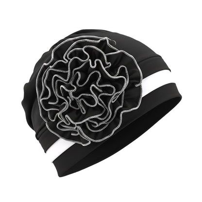 New Two-Tone Floral Pattern Headscarf Hat, Pullover Hat, Postpartum Hat, Chemotherapy Hat, African Style Hat Jdt-512
