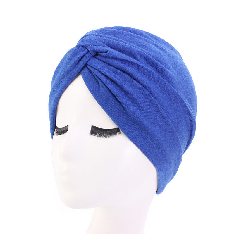 Ethnic Style Turban Hat, Imitation Cotton Twisted Cross Hat, Indian Hat, Chemotherapy Hat, Baotou Hat