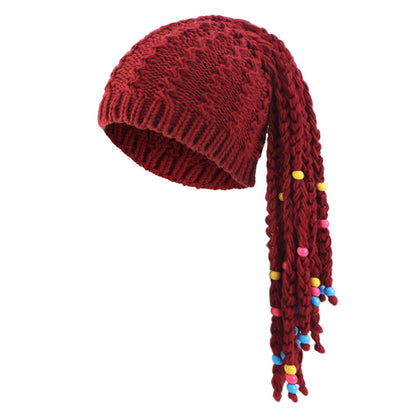 Autumn and Winter Handmade Braided Hat for Cosplay Festival Activities, Warm Headscarf Hat, Head Wrap, Pullover Hat
