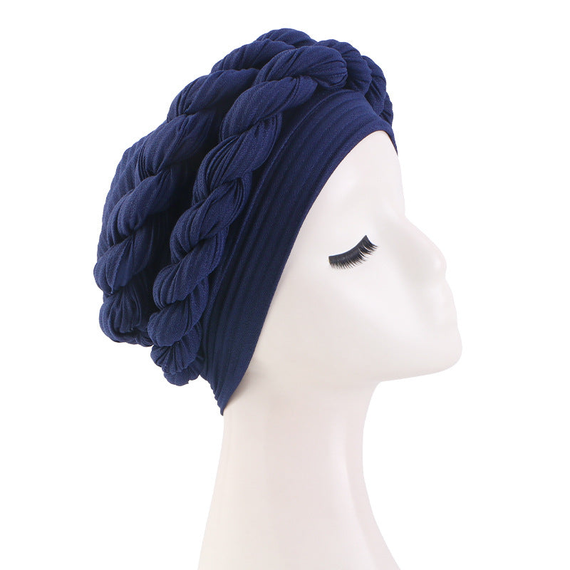 Cross-Border New Style Handmade Double-Layer Three-Dimensional Sponge Braided Headscarf Hat Jdt-520