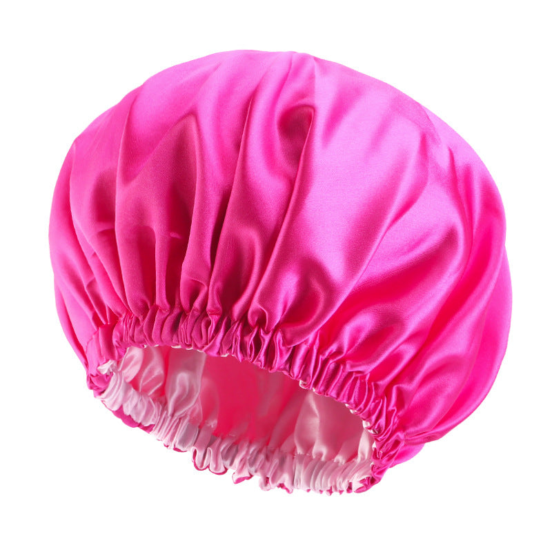 European and American popular double-sided solid color elastic colored nightcap silk beauty makeup cap care cap JDB-454-1