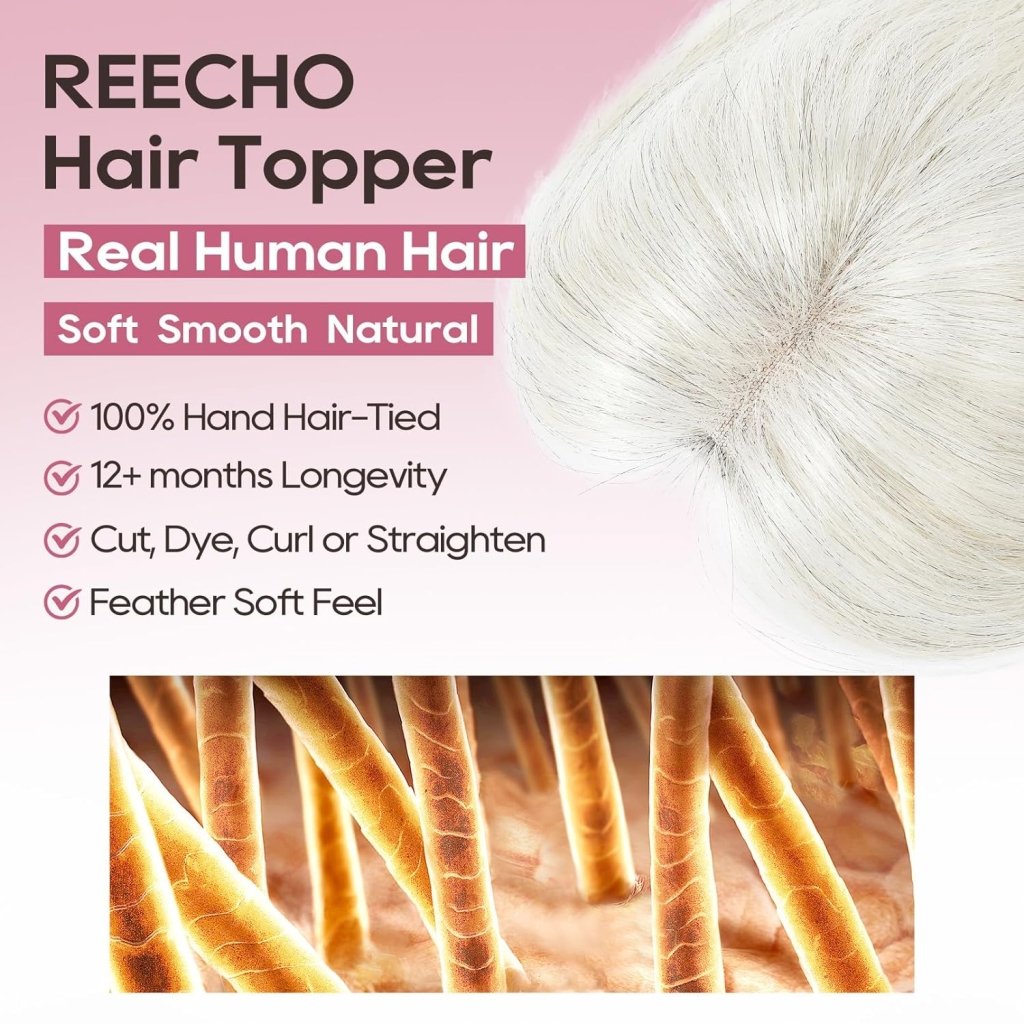 Real Human Hair Topper10 inch Women for Thinning Hair Swiss Base  Hairpiece