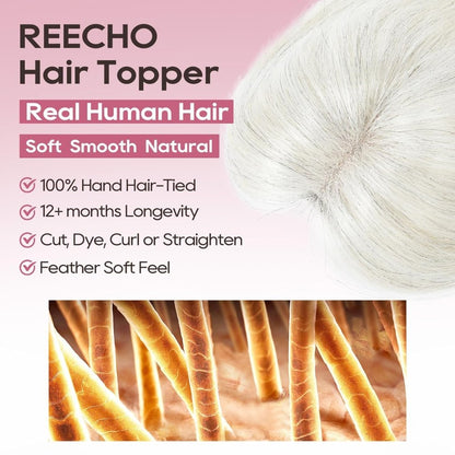 Real Human Hair Topper10 inch Women for Thinning Hair Swiss Base  Hairpiece