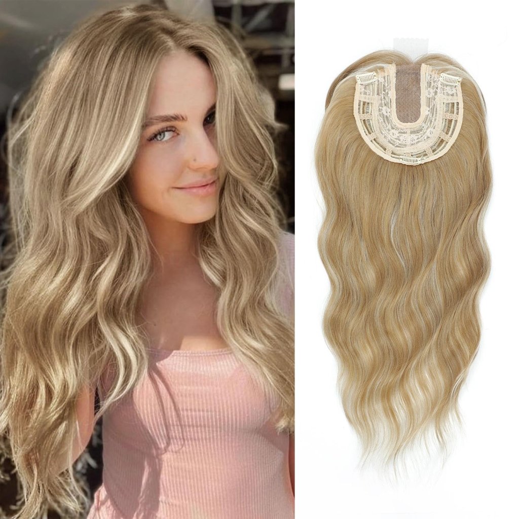 20Inch Wavy Hair Topper for Women Add Volume&Cover Thinning Hair with Natural Looking Hair Piece