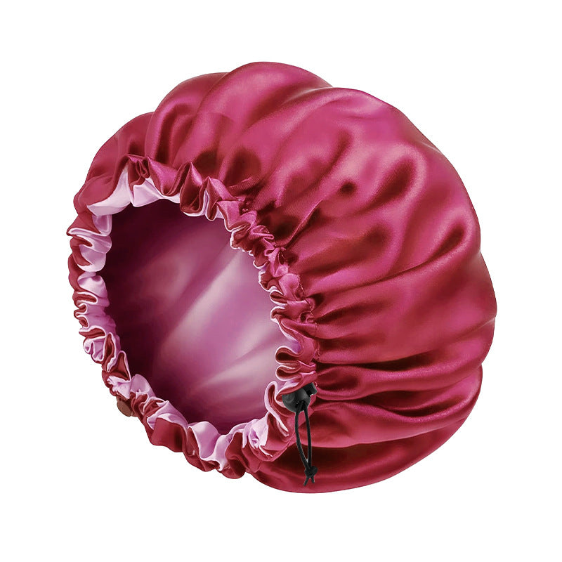 European and American popular adjustable chemotherapy cap shower cap double-sided perm cap Amazon double-layer colored sleeping cap