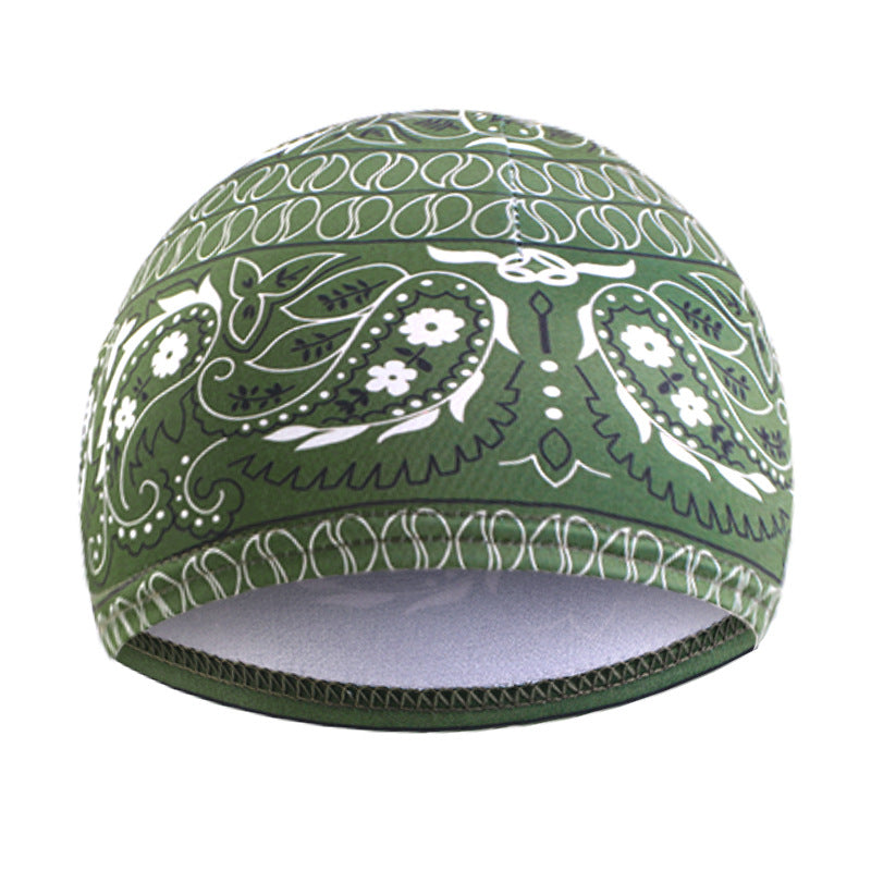 Cross-Border Supply Elastic Headband Round Hat Cashew Flower Pattern Wig Cap Hair Protection Cap Wave Dome Cap Jdu-20F