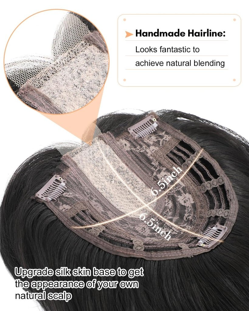 20Inch Wavy Hair Topper for Women Add Volume&Cover Thinning Hair with Natural Looking Hair Piece