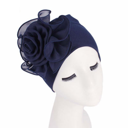 Large Floral Double-Layer Headscarf Hat, Hair Protection and Anti-Hair Loss Cap Tjm-295