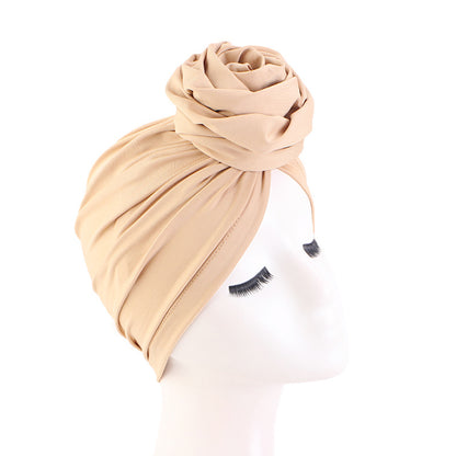Cross-Border E-Commerce Supply Source: Rose Flower Elastic Headscarf Hat, Ethnic Hat, Head Wrap Hat Jdt-480