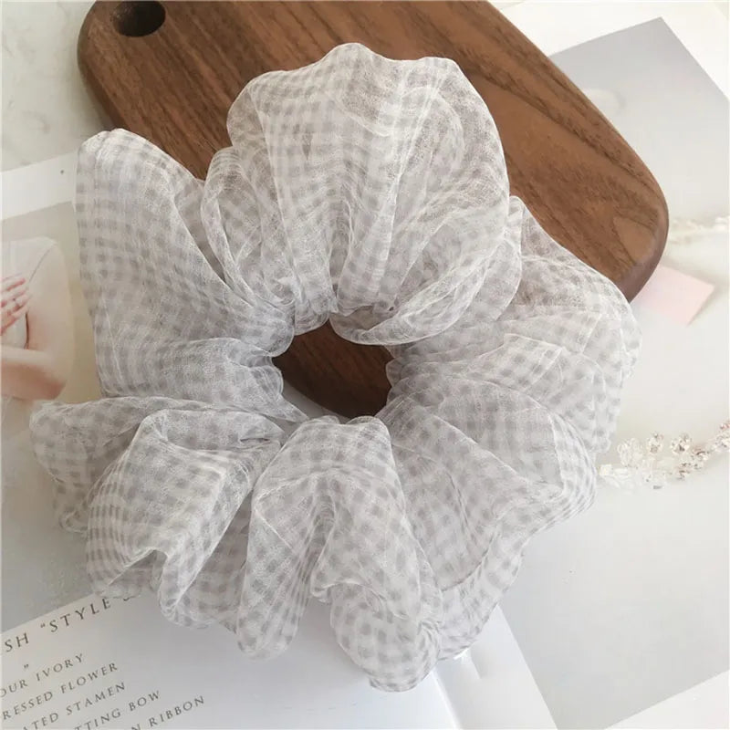Korean Style Lady/Women's Plaid Pattern Yarn Material Hair Rope Accessories