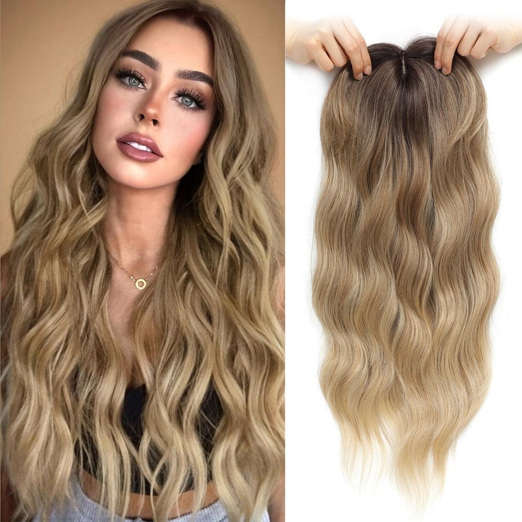 20Inch Wavy Hair Topper for Women Add Volume&Cover Thinning Hair with Natural Looking Hair Piece