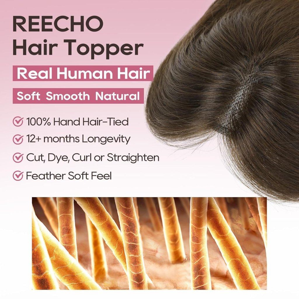 Real Human Hair Topper10 inch Women for Thinning Hair Swiss Base  Hairpiece