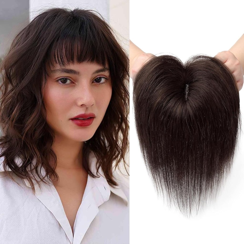 Human Hair wigs Pieces 6 Inch Hair Toppers Top Hair Extensions