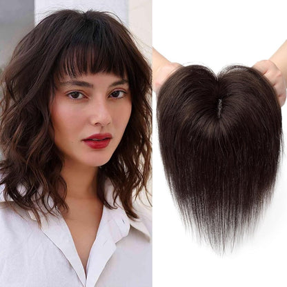 Human Hair wigs Pieces 6 Inch Hair Toppers Top Hair Extensions