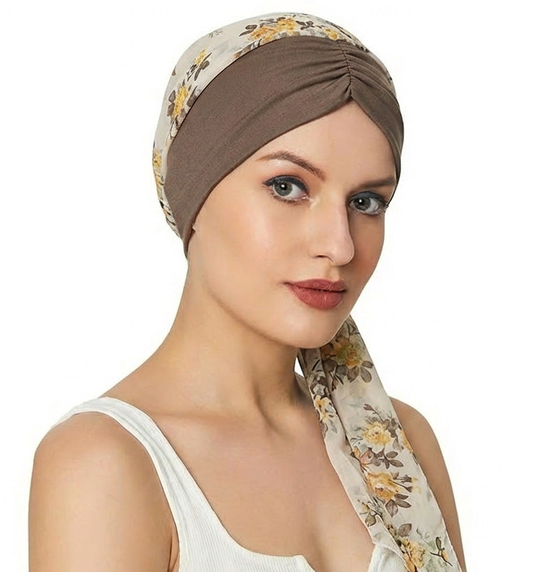 Cross-Border Custom Chiffon Ribbon Outdoor Beach Headscarf Professional Headscarf Factory Custom-Made According to Sample Jdt-456C
