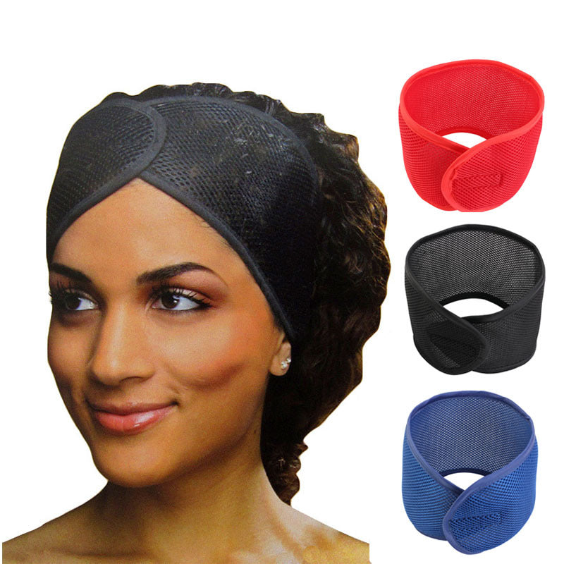 Women's Velcro Beauty Sports Headband Adjustable Face Wash Headband Solid Color Amazon Headband