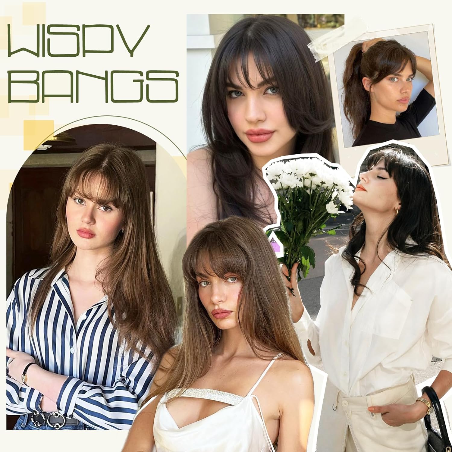 Clip in Bangs 100% Human Hair Toppers 360°3D Hair Pieces Clip On Air Bangs Extensions