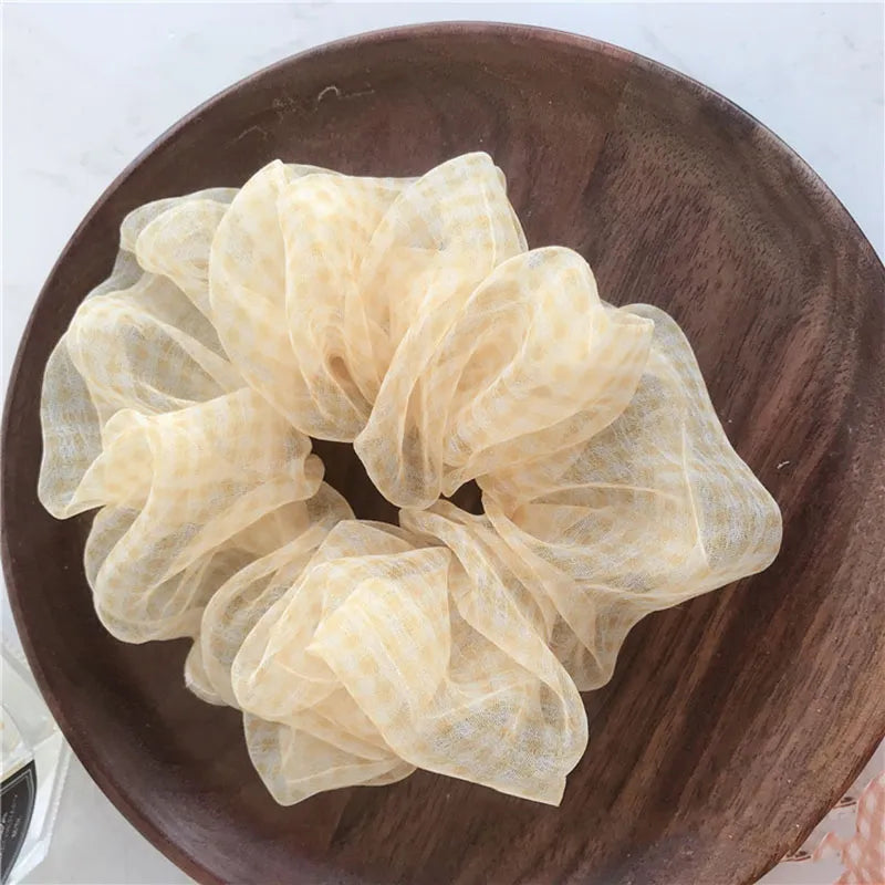 Korean Style Lady/Women's Plaid Pattern Yarn Material Hair Rope Accessories