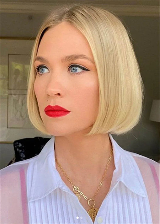 Medium Bob Women's Middle Part Natraight Straight Synthtic Hair Capless Wigs 12nches