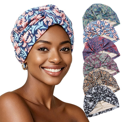 Cross border amoeboid printed knotted cap, double-layer color Ding lining, head covering cap, headscarf cap, chemotherapy cap TJM-410