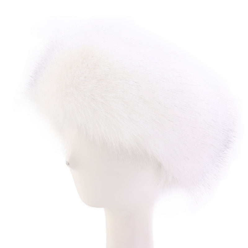 European and American Fashionable Autumn and Winter Imitation Fur Warm Headband Imitation Fox Fur Headband Winter Women's Fur Hat Fh-25