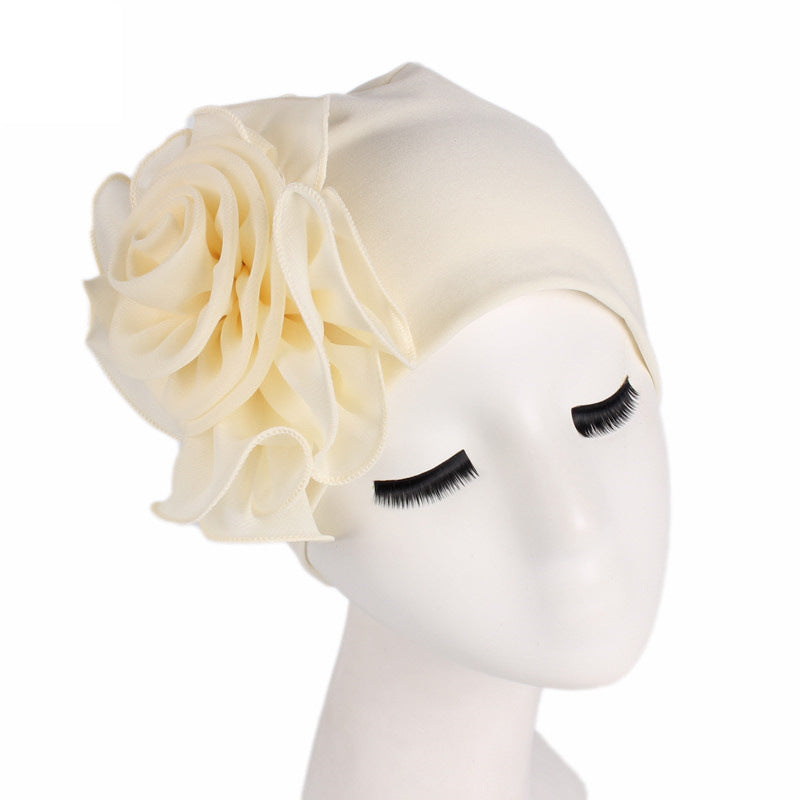 Large Floral Double-Layer Headscarf Hat, Hair Protection and Anti-Hair Loss Cap Tjm-295