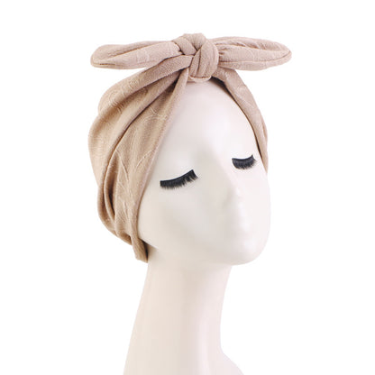 European and American new bow shaped headscarf hat for women, fashionable elastic headband cloth hat JDT-521