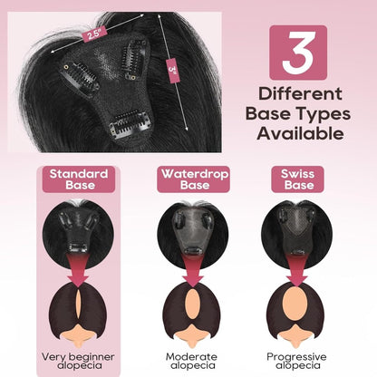 Real Human Hair Topper 10 inch Women Hair Toppers for Thinning Hair Light Grey Wigs