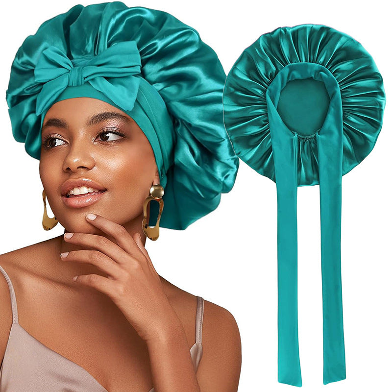 Logo Customized Satin Elastic Ribbon Nightcap Turban Hat Clothing Hat Beauty Chemotherapy Hat Jdb-301L
