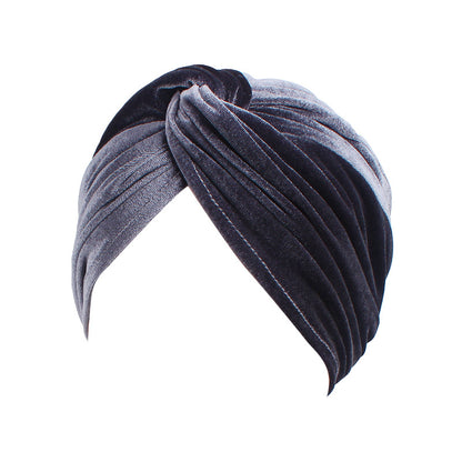 Cross-border velvet ethnic cap warm chemotherapy cap headscarf cap cross twist cap Amazon TJM-263