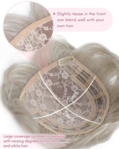 Hair Topper Short Pixie Cut Pieces for Women with Thinning Human Hair Wigs