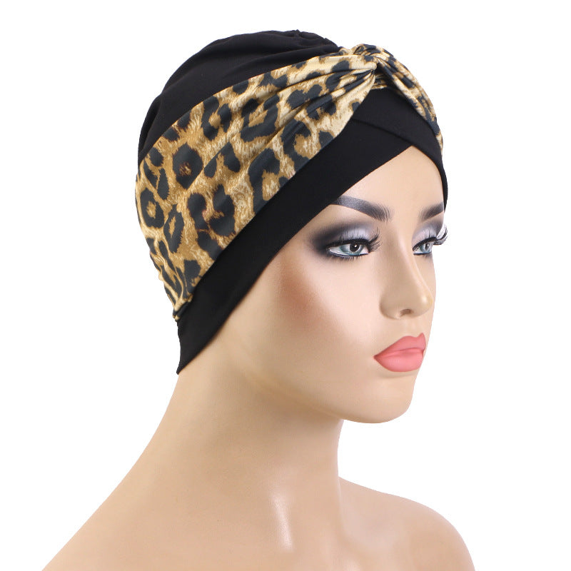 Cross-Border New Printed Ethnic Style Cross Turban Hat Elastic Turban Hat Indian Hat Jdt-503
