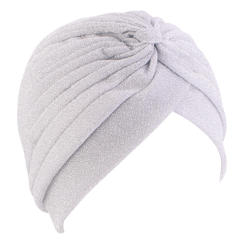 Ethnic Bright Silk Turban Hat Indian Hat Baotou Hat Chemotherapy Hat