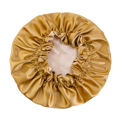 Auricularie Edge Color Solid Color Double Layer Nightcap Contrast Color Tapis Hat Silk Beauty Care Cap JDB-443A-2