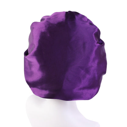 Double Layer Large Lace Nightcap Satin Round Hat Beauty Salon Makeup Hat Chemotherapy Cap