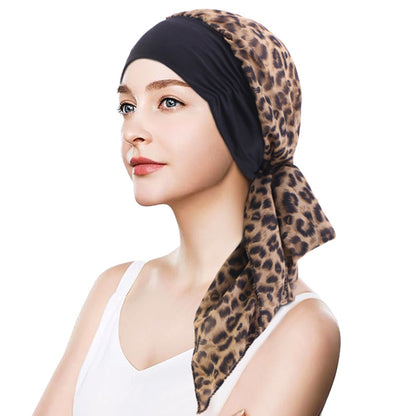 Cross-border Wide-brim Stretch Headband Stitching Chiffon Ribbon Tapes Hat All-match Ethnic Hat JDT-456B