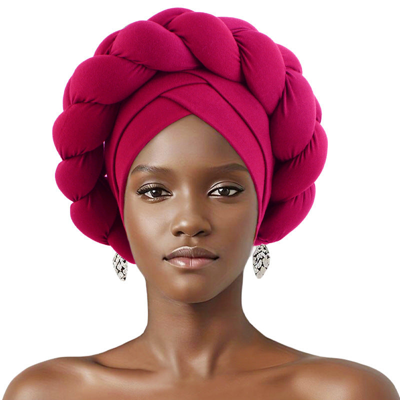 Cross-border supply three-dimensional sponge twist braid headscarf hat African hat ethnic style clothing hat JDT-488A