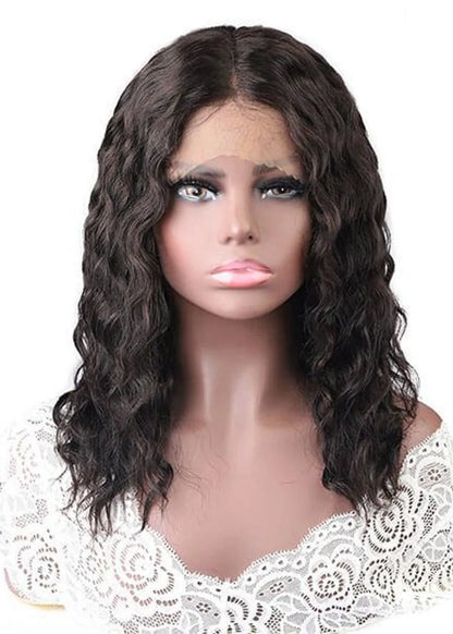 Wet And Wavy Hair Wigs Water Wave Middle Part Pre Plucked Lace Front Wigs 18Inch