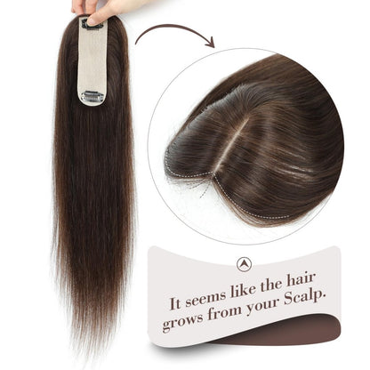 Hair Toppers for Women Real Human Hair 16 Inch for Thinning Hair