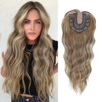 20Inch Wavy Hair Topper for Women Add Volume&Cover Thinning Hair with Natural Looking Hair Piece