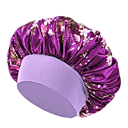 Amoeba wide-brimmed elastic hair band nightcap satin round CAP Beauty hair cap shower cap satin bonnet