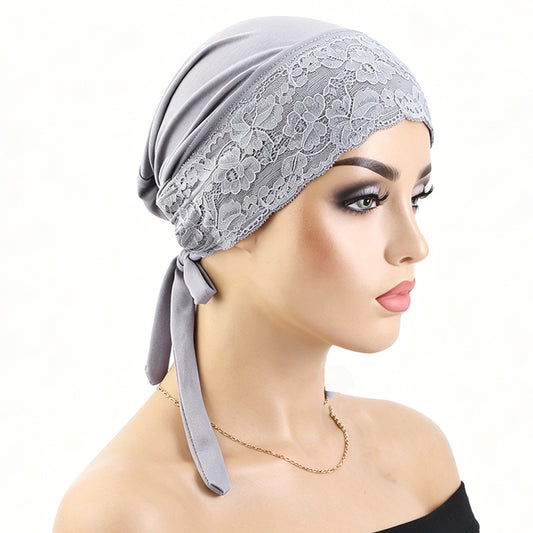 New Lace Accessory Headscarf Hat, Elastic Band Head Wrap Hat, Hair Protection Hat, Cross-Border Hat Jdt-31-1B